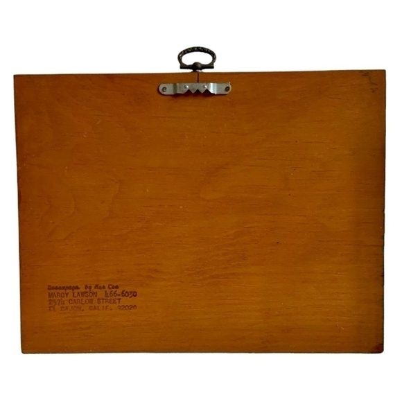 Rare Vintage Picture Frame MARCY LAWSON Fisherman Village Decoupage Wood Frame - Picture 6 of 6